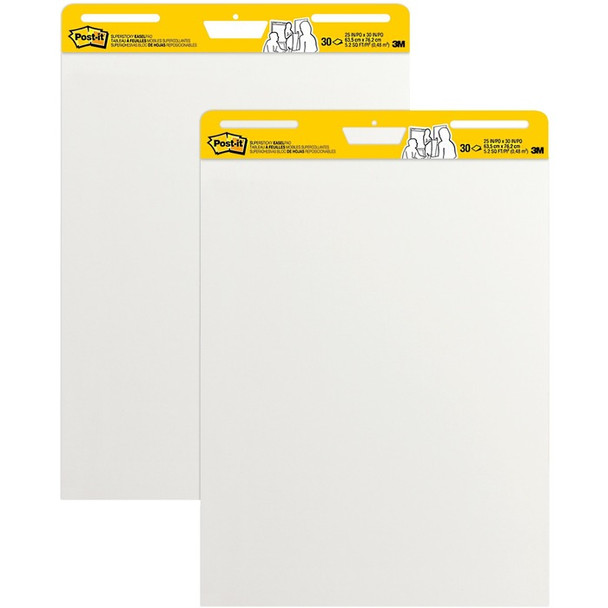 Post-it Self-Stick Easel Pads, 25 in x 30 in, White - 2 / Carton (MMM559)