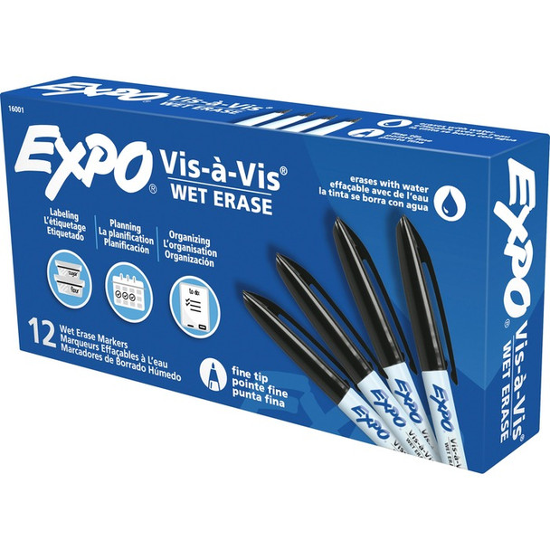 Expo Vis-A-Vis Wet-Erase Markers - 12 / Dozen (SAN16001)