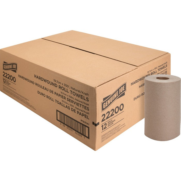 Genuine Joe Embossed Hardwound Roll Towels - 12 / Carton (GJO22200)