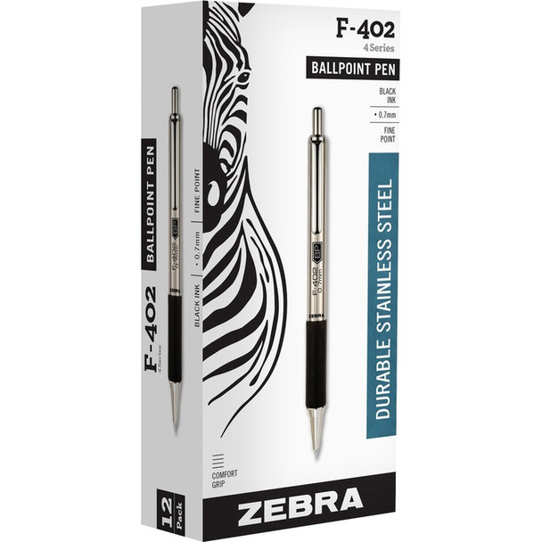 Zebra Pen F402 Retractable Ballpoint Pen - 1 Each (ZEB29210)