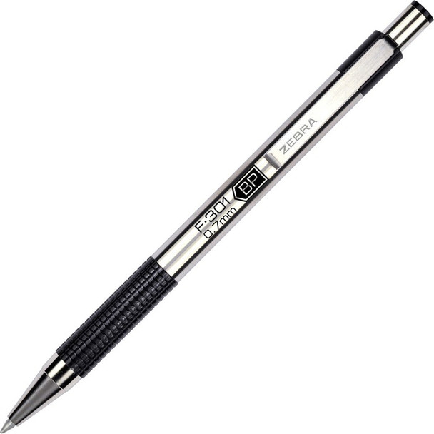 Zebra Pen BCA F-301 Stainless Steel Ballpoint Pens - 12 / Dozen (ZEB27110)