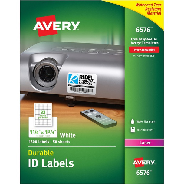 Avery Durable ID Label - 1600 / Pack (AVE06576)
