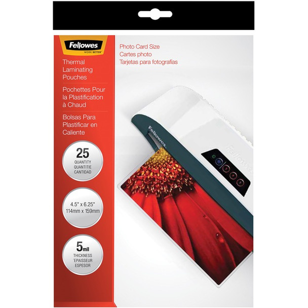 Fellowes Glossy Pouches - 5mil, Photo, 25 pack - 25 / Pack (FEL52010)