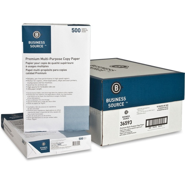 Business Source Premium Multipurpose Copy Paper - 5000 / Carton (BSN36593)
