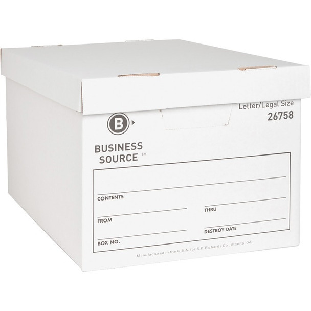 Business Source Lift-off Lid Medium Duty Storage Box - 12 / Carton (BSN26758)