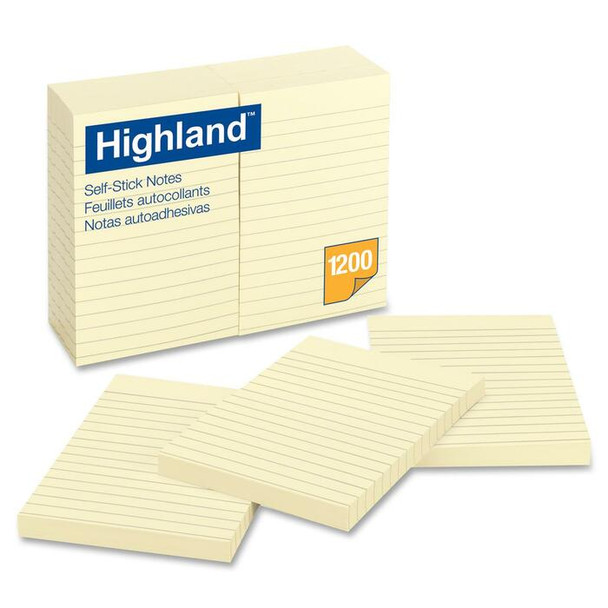 Highland Ruled Self Adhesive Note Pads - 12 / Pack (MMM6609)