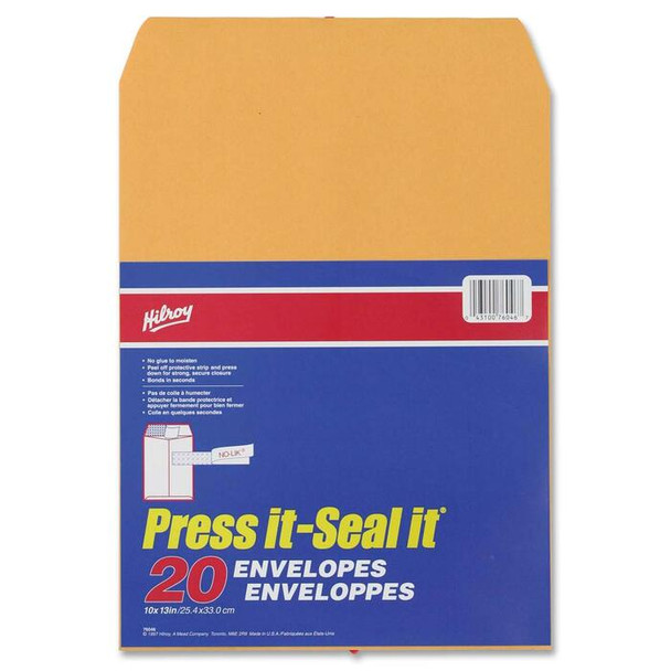 Hilroy Press-It Seal-It Kraft Adhesive Envelopes - 20 (HLR76046)