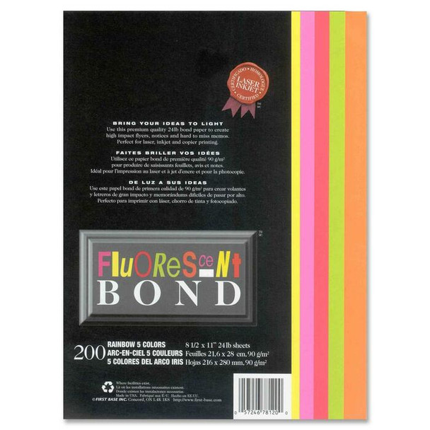 First Base Fluorescent Bond Laser Paper - 200 / Pack (FST78120)