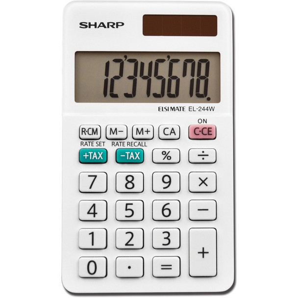 Sharp Calculators EL-244WB 8-Digit Professional Pocket Calculator - 1 Each (SHREL244WB)