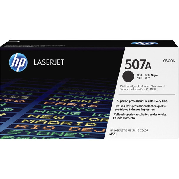 HP 507A (CE400A) Original Toner Cartridge - Single Pack - 1 / Each (HEWCE400A)