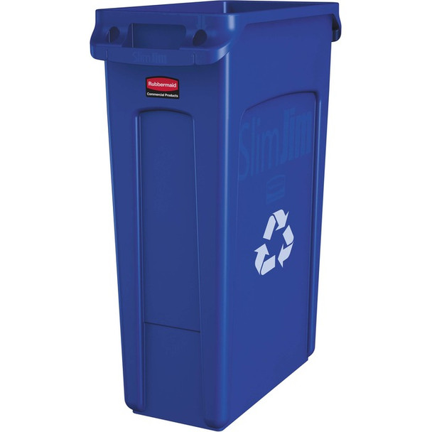 Rubbermaid Commercial Slim Jim Venting Recycling Container - 1 (RUBFG354007BL)