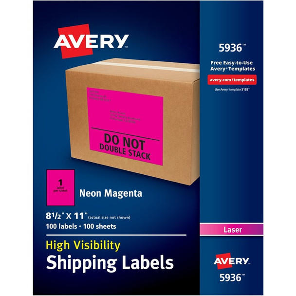 Avery High Visibility Neon ID Labels - 25 / Pack (AVE05936)