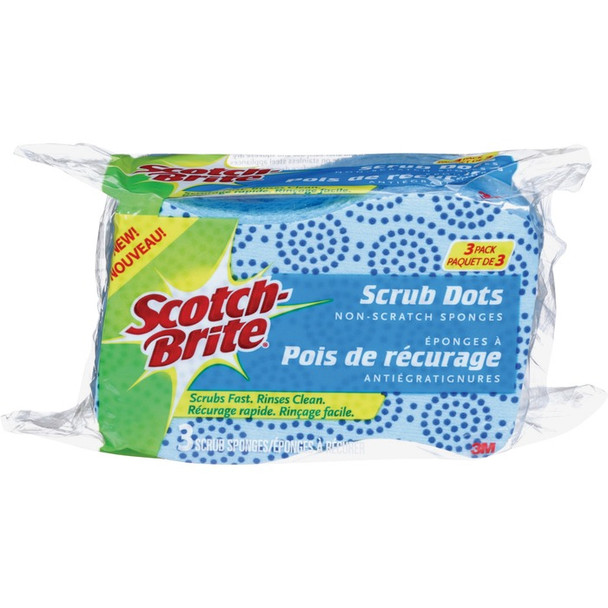 Scotch-Brite Scrub Dots Non-Scratch Sponge - 3 / Pack (MMM2030312CA)