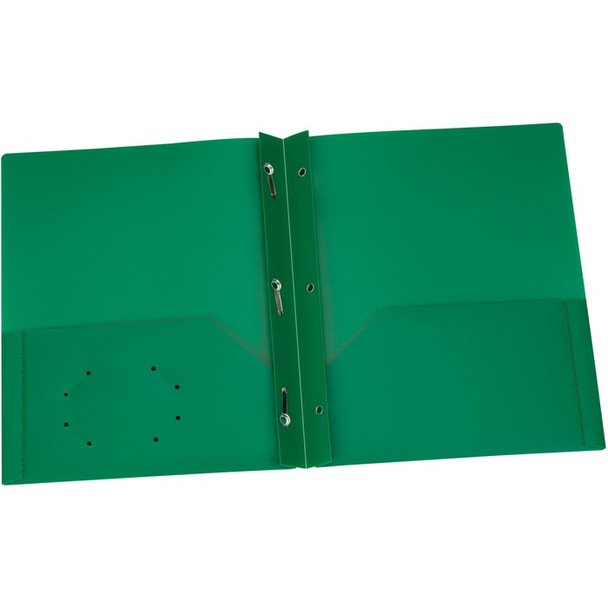 Oxford Green Two Pocket Poly Portfolio with Prongs -  1 Each (OXF76024)