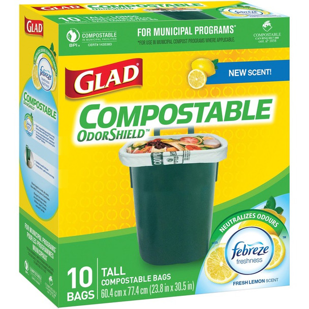 Glad Compostable Bags - 10 / Box (CLO78163FRM5)