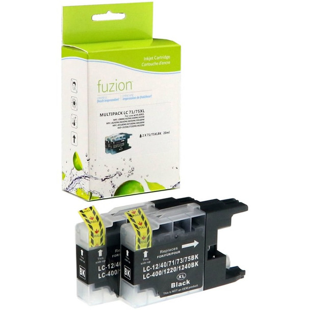 fuzion Ink Cartridge - Alternative for Brother LC75 - Black - 2 (GSUIJLC752PKS)