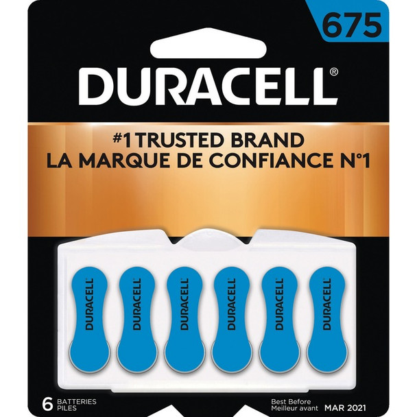 Duracell Zinc Air Hearing Aid Battery - 6 (DURDA675B6)