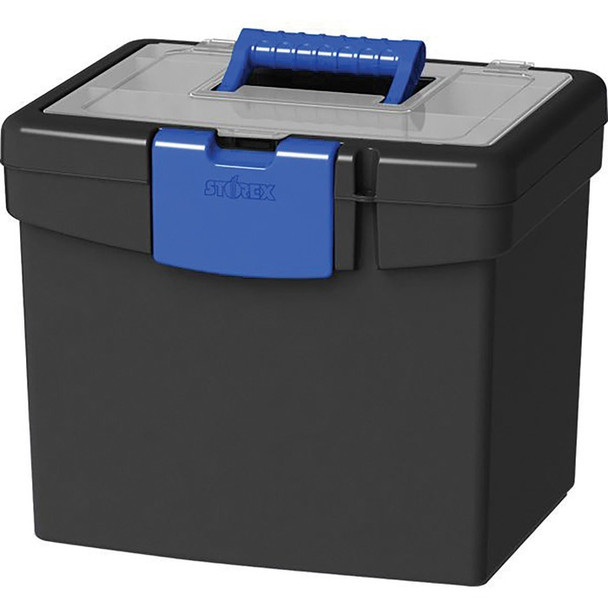 Storex Storex File Storage Box, XL Storage Lid, Black/Blue (2 units/pack) - 2 / Pack (STX61415B02C)
