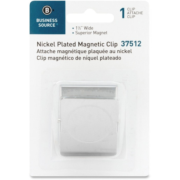 Business Source Nickel Plated Magnetic Clips - 1 Each (BSN37512)