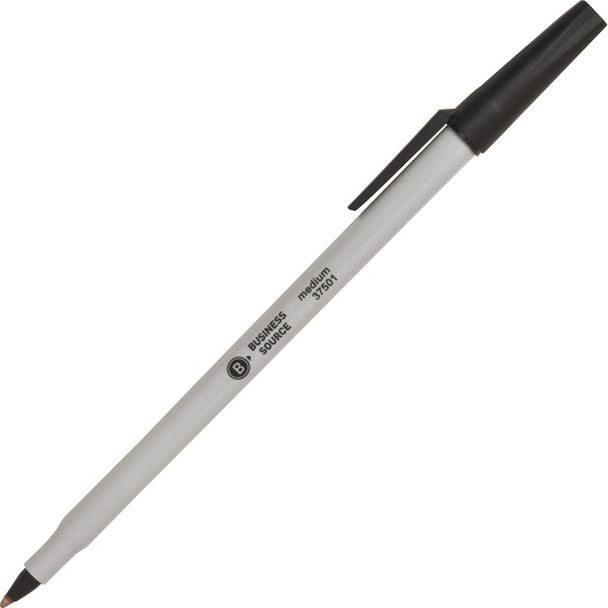 Business Source Medium Point Ballpoint Stick Pens - 12 / Dozen (BSN37501)