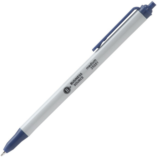 Business Source Retractable Ballpoint Pens - 12 / Dozen (BSN25051)