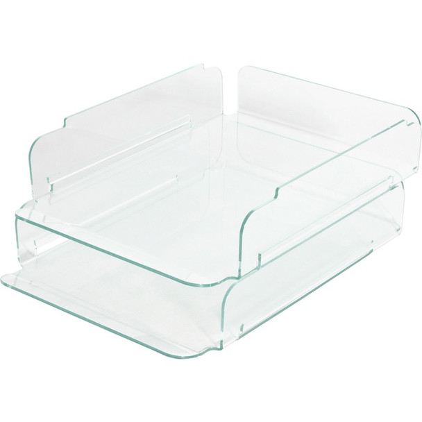 Lorell Stacking Letter Trays - 2 / Each (LLR80655)