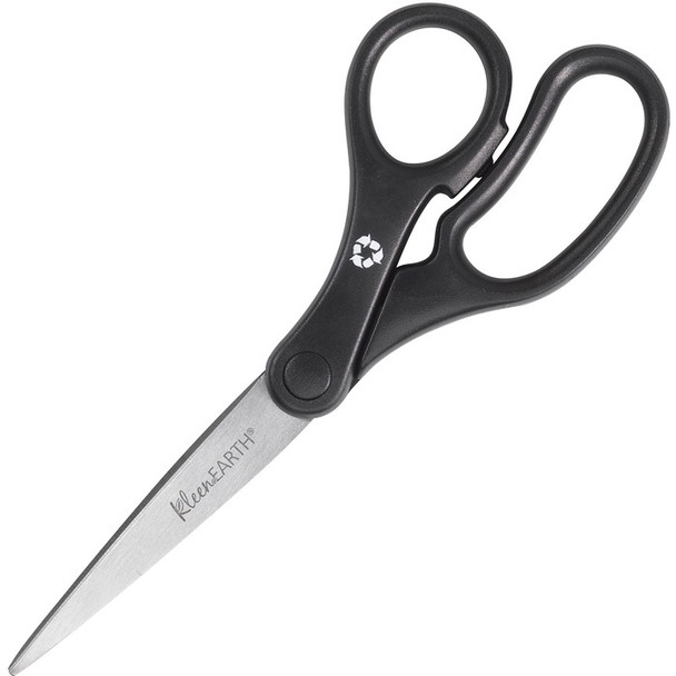 Westcott KleenEarth 7" Straight Basic Black Handle Scissors - 1 Each (ACM15582)