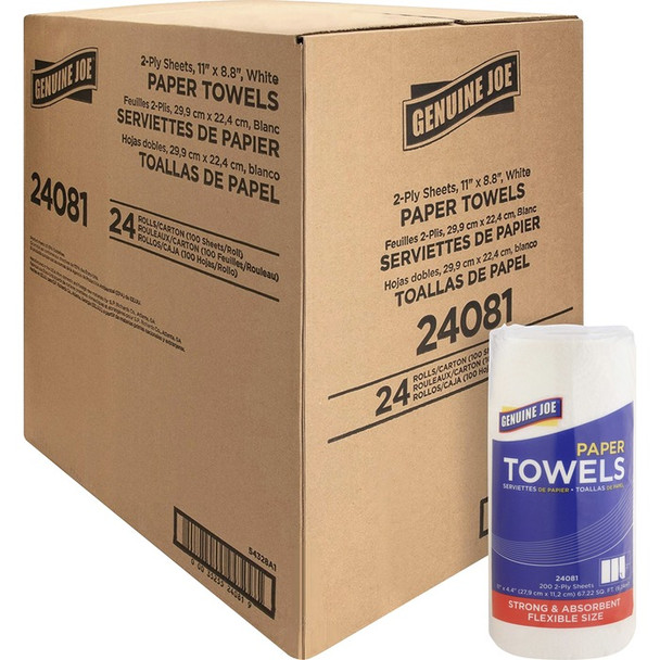 Genuine Joe 2-ply Household Roll Paper Towels - 24 / Carton (GJO24081)