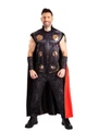 Rubie's Thor Classic Adult Marvel Avengers costume with black and gold printed armour, red cape and gauntlets