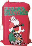Santa Flannel Bag with Drawstring Top