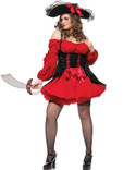 Red and Black Pirate Wench Womens Plus Size Costume