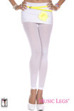 White Opaque Footless Tights