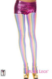 Opaque Rainbow Vertical Stripe Pantyhose