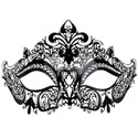 Black Metal Masquerade Mask With Clear Jewels
