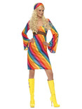 Rainbow 70s Hippie Womens Costume