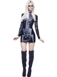 Fever Miss Whiplash Skeleton Print Mini Dress