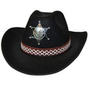 Black Cowboy Hat With Sheriff Badge