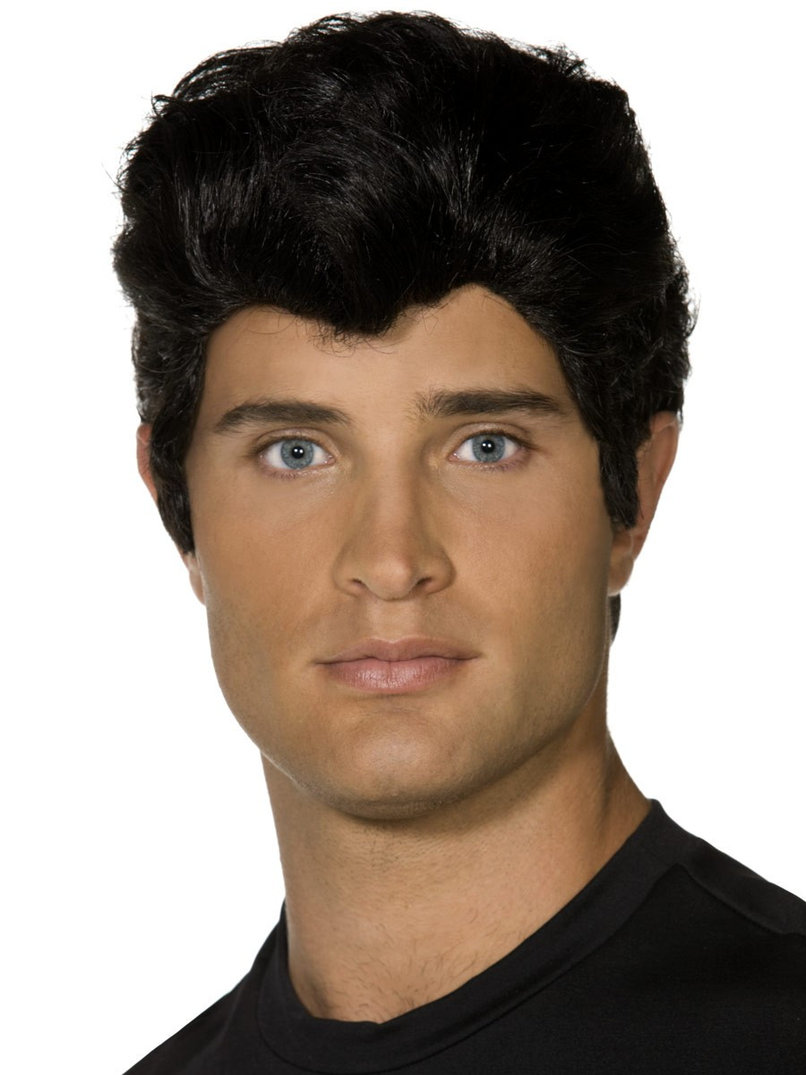 Danny 1950s Style Grease Mens Short Black Wig At Costumes To Buy