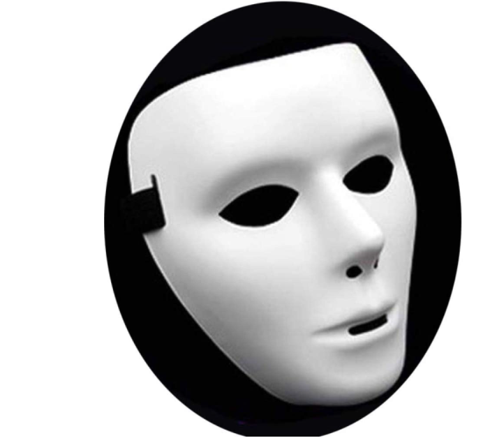 White Plastic Full Face Mask Halloween