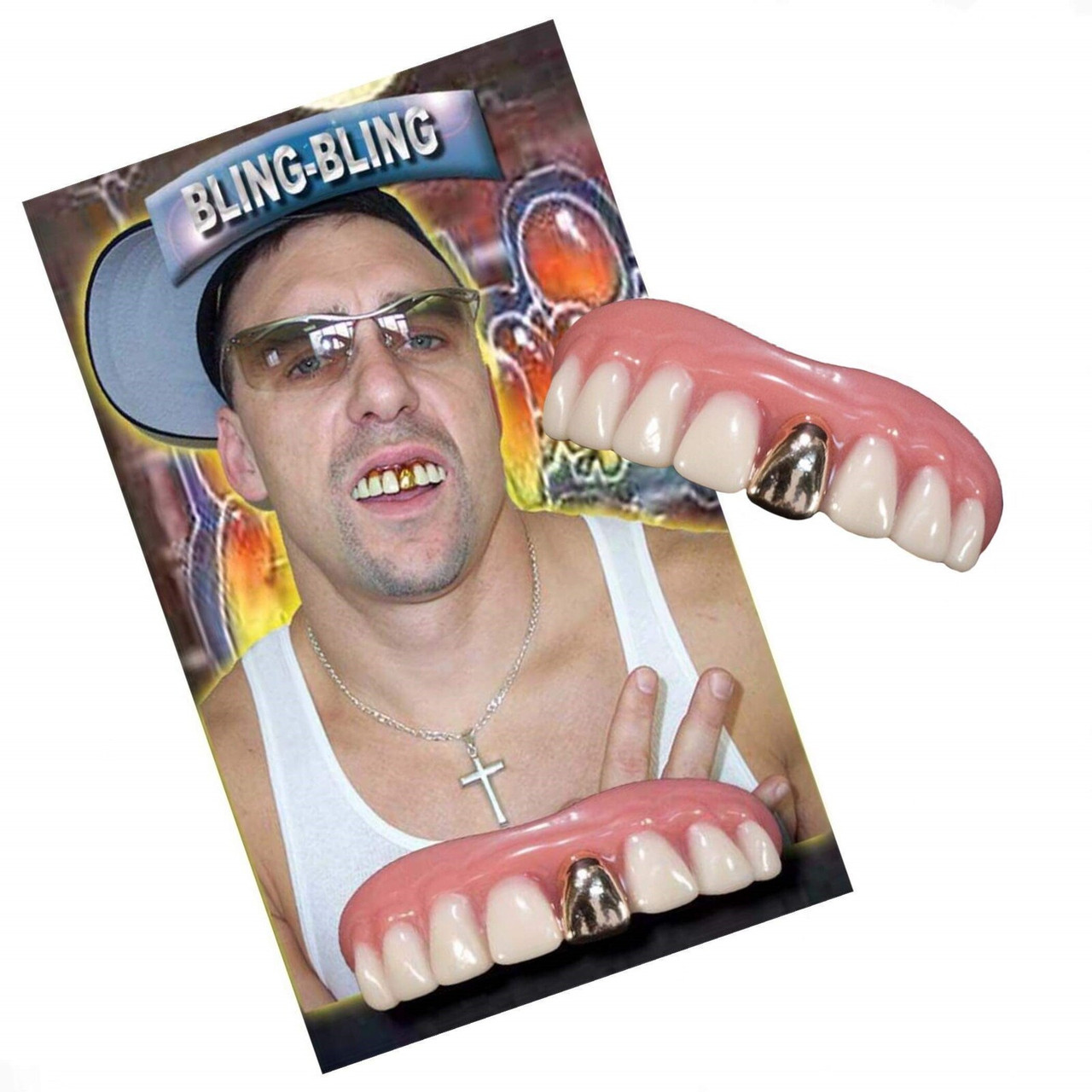 Gold Bling Teeth - Billy Bob | 1980s-1990s | Costumes To Buy