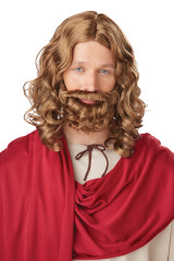 Brown Jesus Wig and Brown Beard