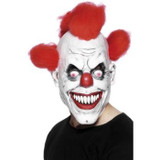 Crazy Latex Clown Mask With Red Hair