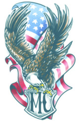 Biker MC Eagle Temporary Tattoo