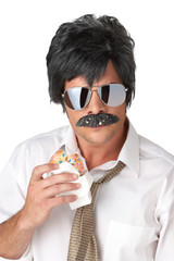 Ace Detective Black Mens Costume Moustache And Wig