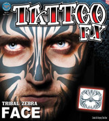 Tribal Zebra Face Temporary Tattoo