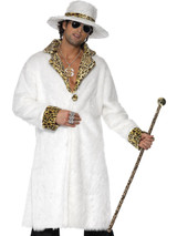 Pimp White Fur Coat Costume