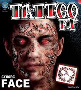 Cyborg Temporary Face Tattoo