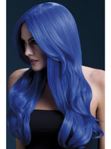 Blue Neon Khloe Long Costume Wig