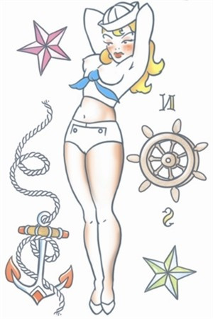 Sailor Heels Perth Sailor Pin Up Girl Temporary Tattoo Costumes To