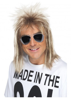 1980s Two Toned Blonde Mullet Wig